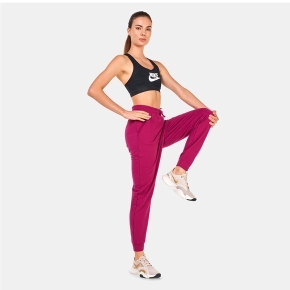 Nike Pink Highrise Yoga Thermal Fit Oversized Skinny Sweatpants Medium Cotton